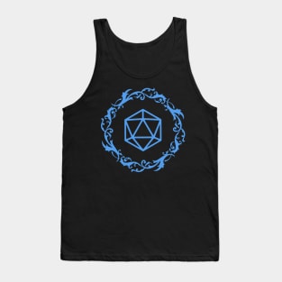 Magical Polyhedral D20 Dice Blue Tabletop RPG Tank Top